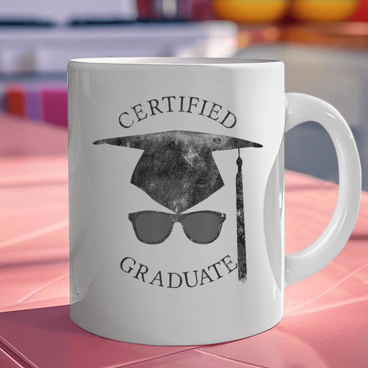 Certified Graduate Vintage Mortarboard Graduation Graphic Print Coffee Mug