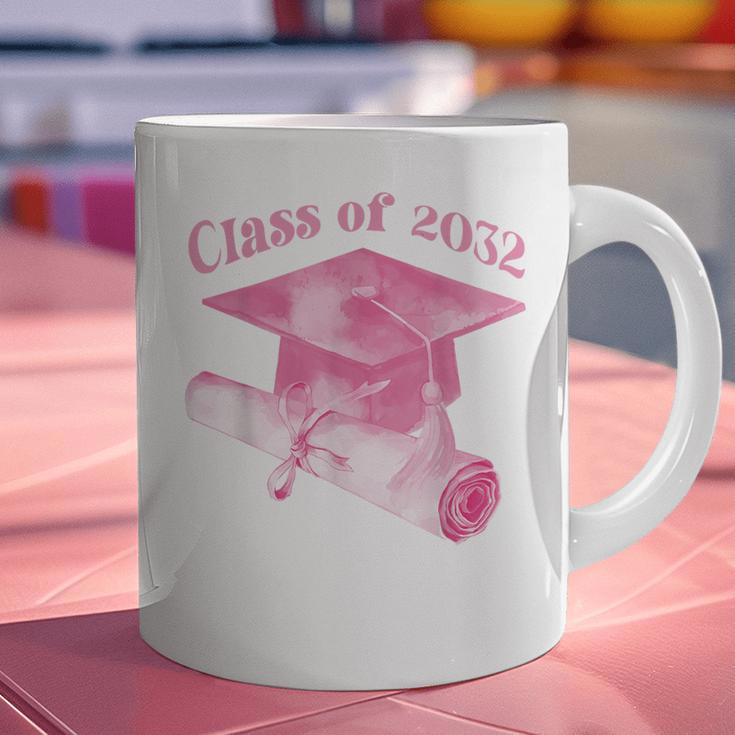 Class Of 2032 Senior 2032 Back To School 2032 Graduation Cap Graphic Print Coffee Mug