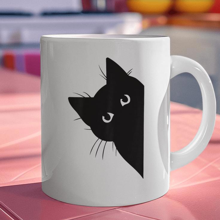 Curious Cat Peeking Sneaky Cat Cat Mom Cat Dad Graphic Print Coffee Mug Curious Cat Peeking Sneaky Cat Cat Mom Cat Dad Graphic Print Coffee Mug
