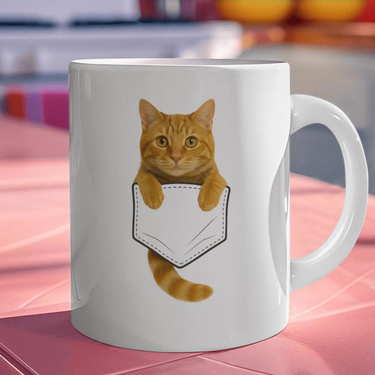 Cute Tabby Cat Pocket Cat Mom Cat Dad Cat Lover Graphic Print Coffee Mug Cute Tabby Cat Pocket Cat Mom Cat Dad Cat Lover Graphic Print Coffee Mug