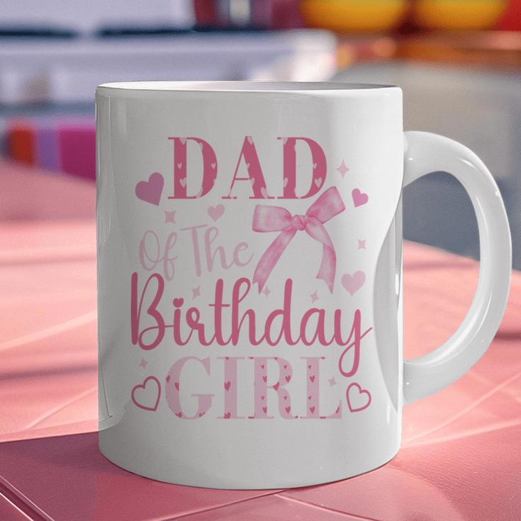 Dad Of The Birthday Girl Bow Cute Pink Matching Family Party Graphic Print Coffee Mug