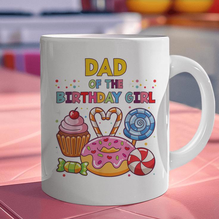 Dad Of The Birthday Girl Candyland Colorful Lollipop Party Graphic Print Coffee Mug