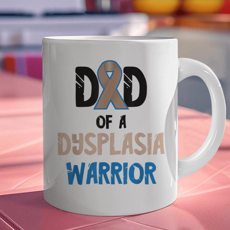 Dad Of A Hip Dysplasia Warrior Beige Blue Hip Dysplasia Graphic Print Coffee Mug