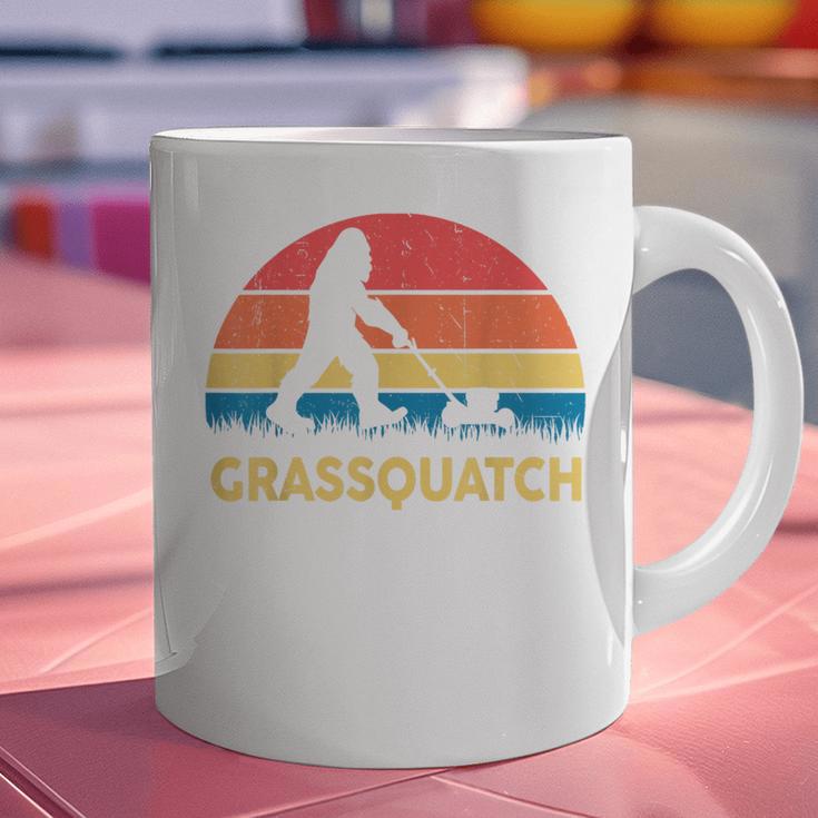 Dad Lawn Mowing Grassquatch Bigfoot Mower Garden Graphic Print Coffee Mug