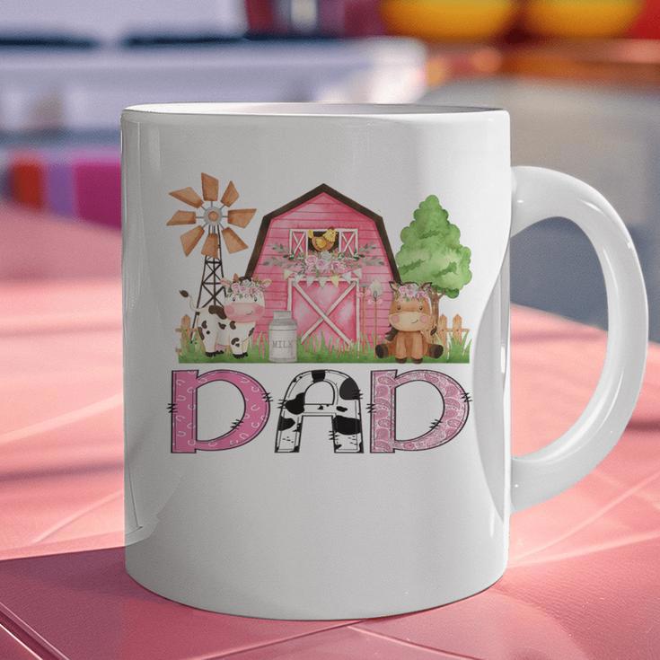 Dad Pink Farm Animal Birthday Kids Matching Family Graphic Print Coffee Mug Dad Pink Farm Animal Birthday Kids Matching Family Graphic Print Coffee Mug
