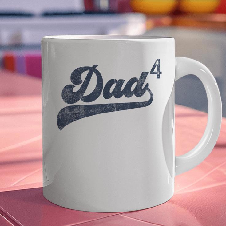 Dad4 Daddy Of 4 Kids Father Of Four Fourth Time Dad Graphic Print Coffee Mug