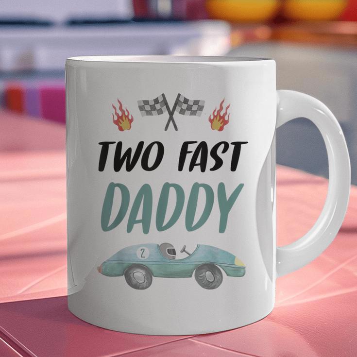 Daddy Dad 2nd Birthday Two Fast Race Car Second Bday Party Graphic Print Coffee Mug
