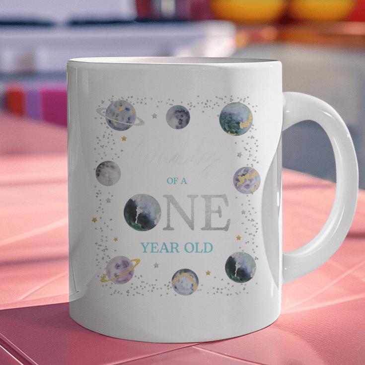 Daddy Houston We Have One Year Old Space Theme 1st Birthday Graphic Print Coffee Mug