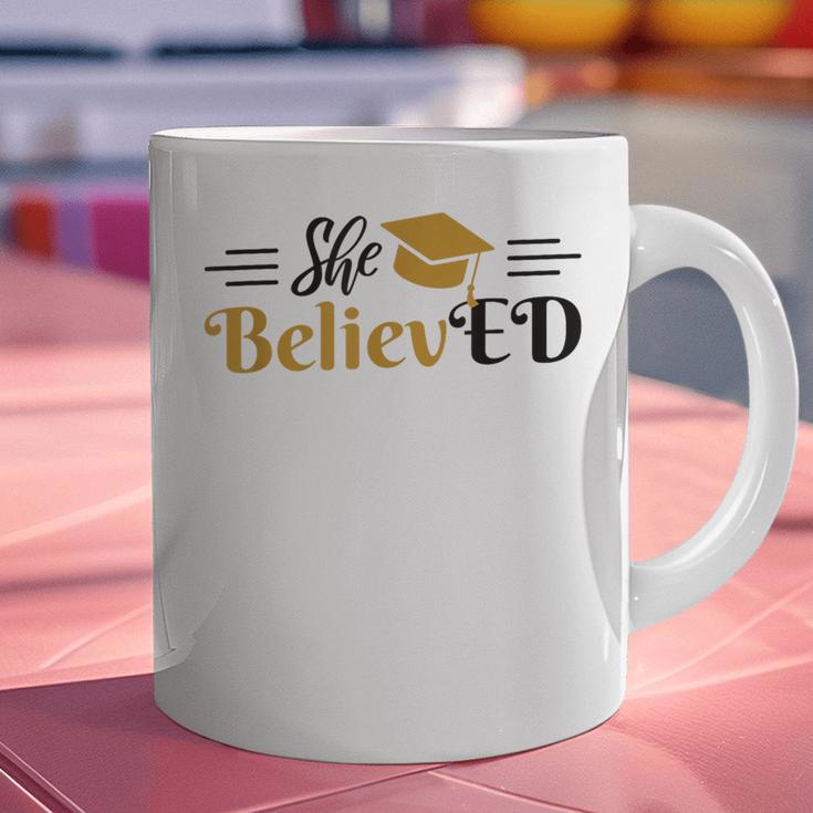 Doctor Of Education She BelievED EdD Graduation Graphic Print Coffee Mug