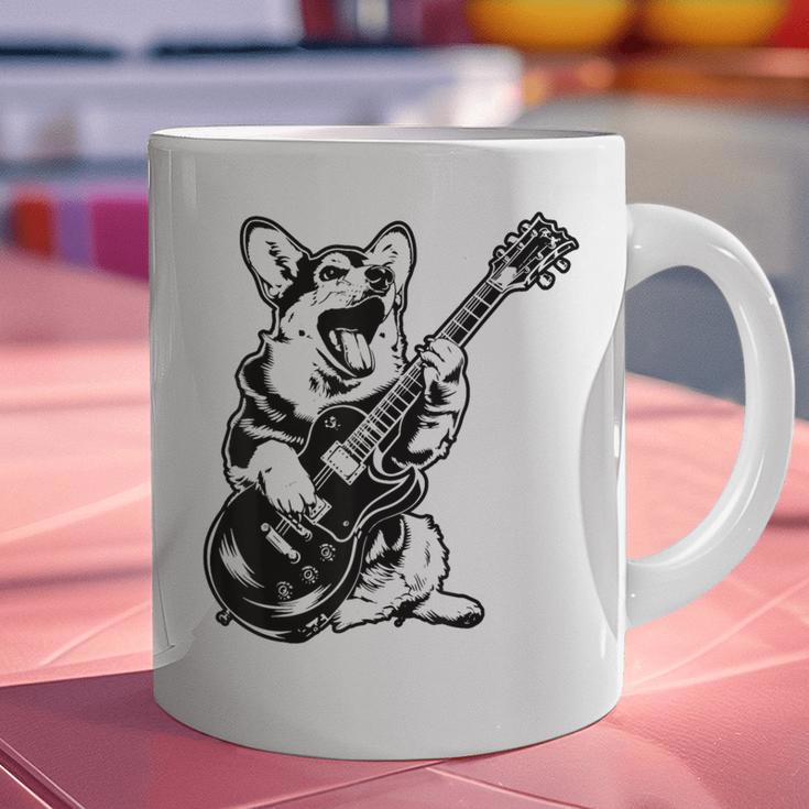 Dog Guitarist Guitar Pembroke Welsh Corgi Dad Mom Graphic Print Coffee Mug