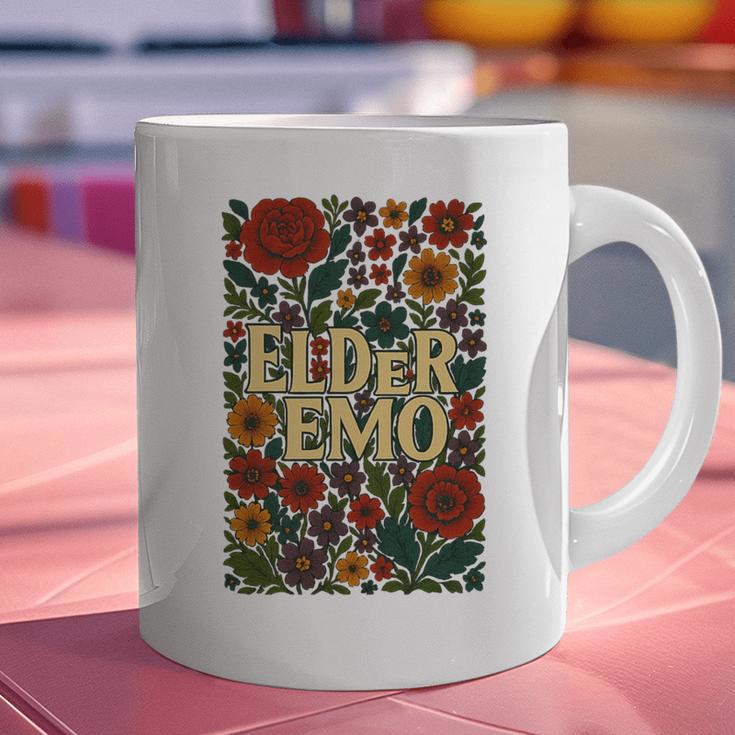 Elder Emo Floral Gothic Vintage Nostalgia Premium Tri-Blend Graphic Print Coffee Mug