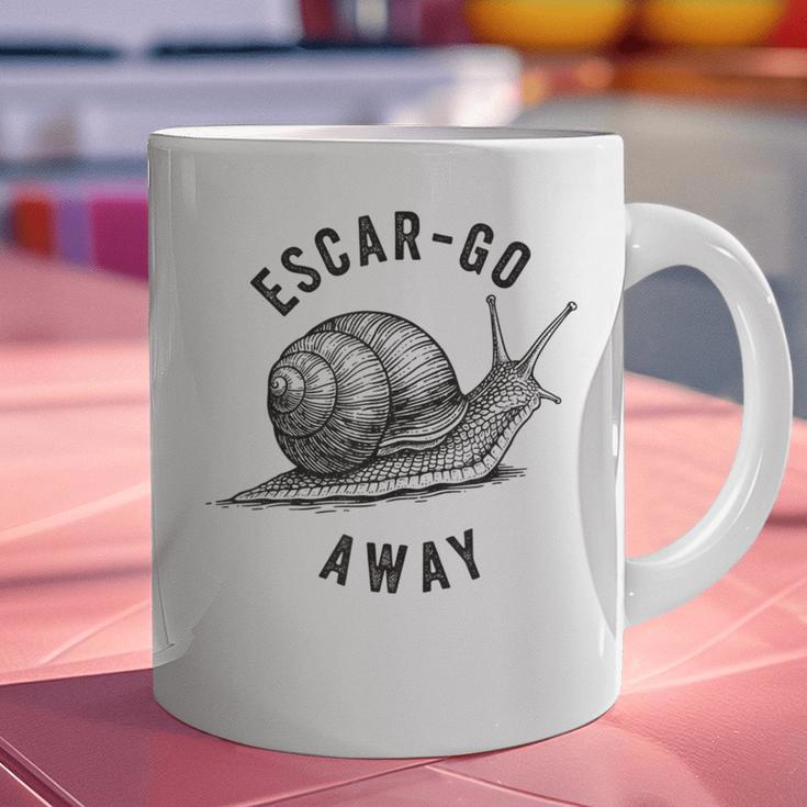 Escar Go Away Snail Vintage French Pun Introvert Humor Graphic Print Coffee Mug