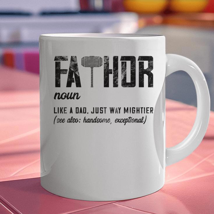 Fathor Like Dad Just Way Mightier Father's Day FA-Thor Graphic Print Coffee Mug