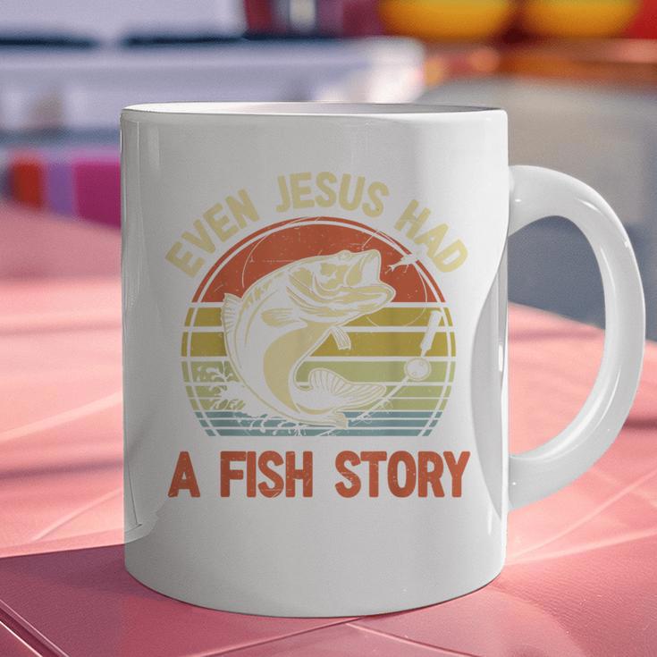 Fishing Even Jesus Had Fish Story Bass Dad Christian Graphic Print Coffee Mug