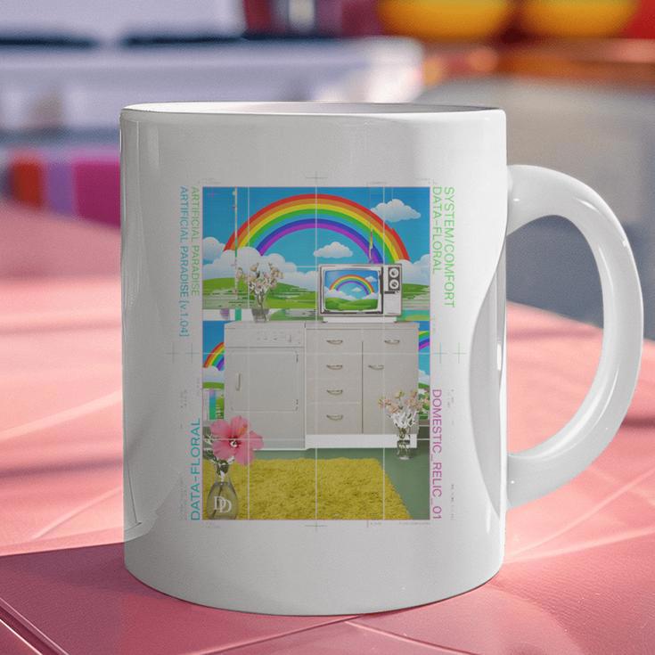 Frutiger Aero Aesthetic Rainbow Glitch Art Graphic Print Coffee Mug
