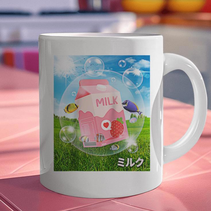 Frutiger Aero Aesthetic Tech Kawaii Strawberry Milk Fishes Raglan Baseball Tee Graphic Print Coffee Mug Frutiger Aero Aesthetic Tech Kawaii Strawberry Milk Fishes Raglan Baseball Tee Graphic Print Coffee Mug