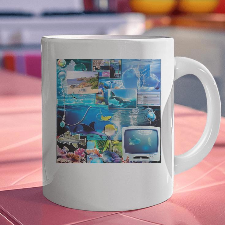 Frutiger Aero Retro Vibes Premium Tri-Blend Graphic Print Coffee Mug