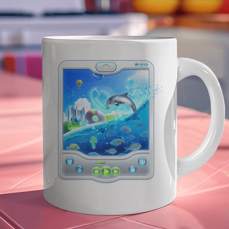 Frutiger Aero Skeuomorphism User Interface Nostalgia Premium Tri-Blend Graphic Print Coffee Mug