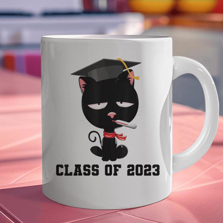 I Graduated Class Of2023 Cat Graduation Graphic Print Coffee Mug