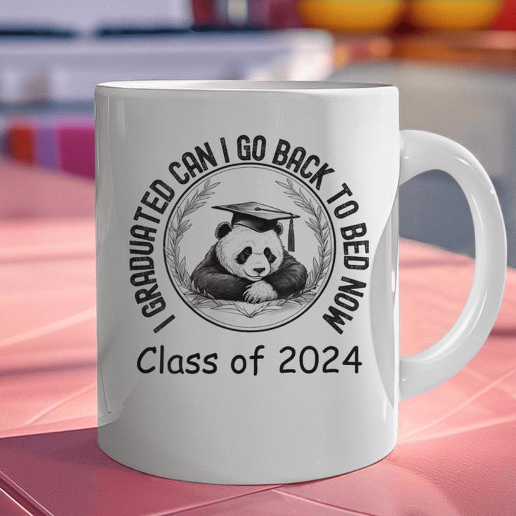 I Graduated Can I Go Back To Bed Now 2024 Graduation Panda Graphic Print Coffee Mug