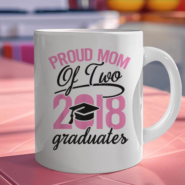Graduation Shirt For Mom With Twins Proud Mom Of Two Graphic Print Coffee Mug