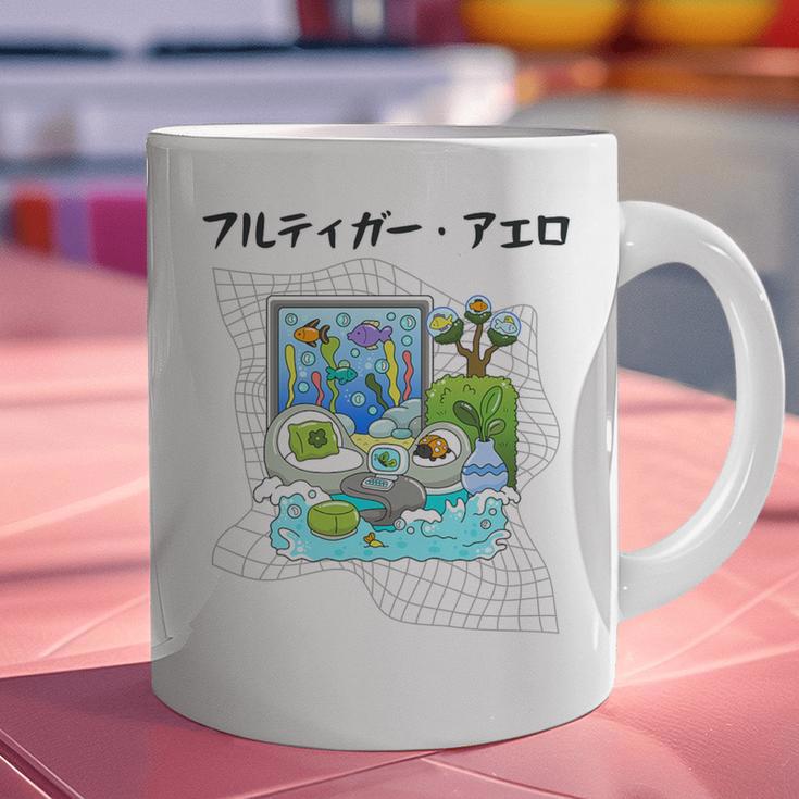 Grass Fun UI UX Er Computer Retro Fish Frutiger Aero Premium Tri-Blend Graphic Print Coffee Mug