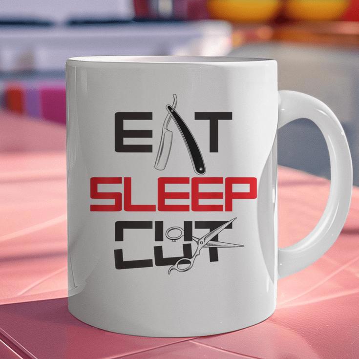 Haircutter Barber Eat Sleep Cut Barbering Graduation Graphic Print Coffee Mug