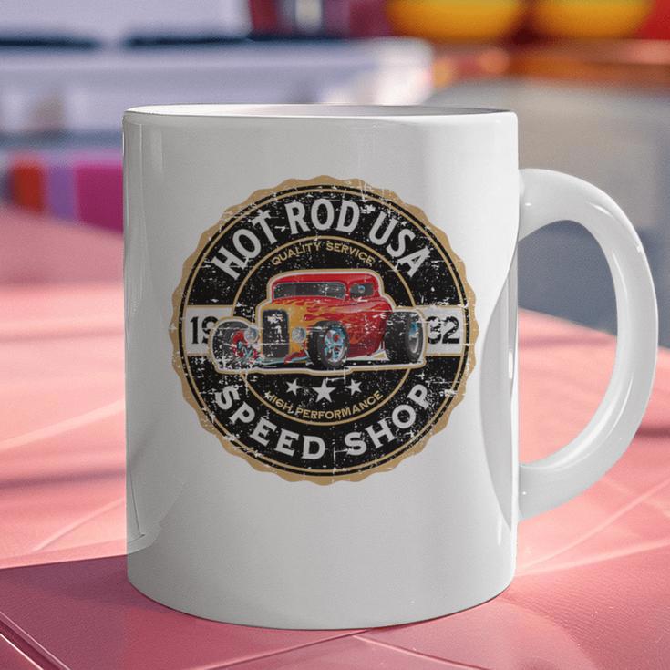 Hotrod Custom Car Automotive Nostalgia Distressed Premium Tri-Blend Graphic Print Coffee Mug