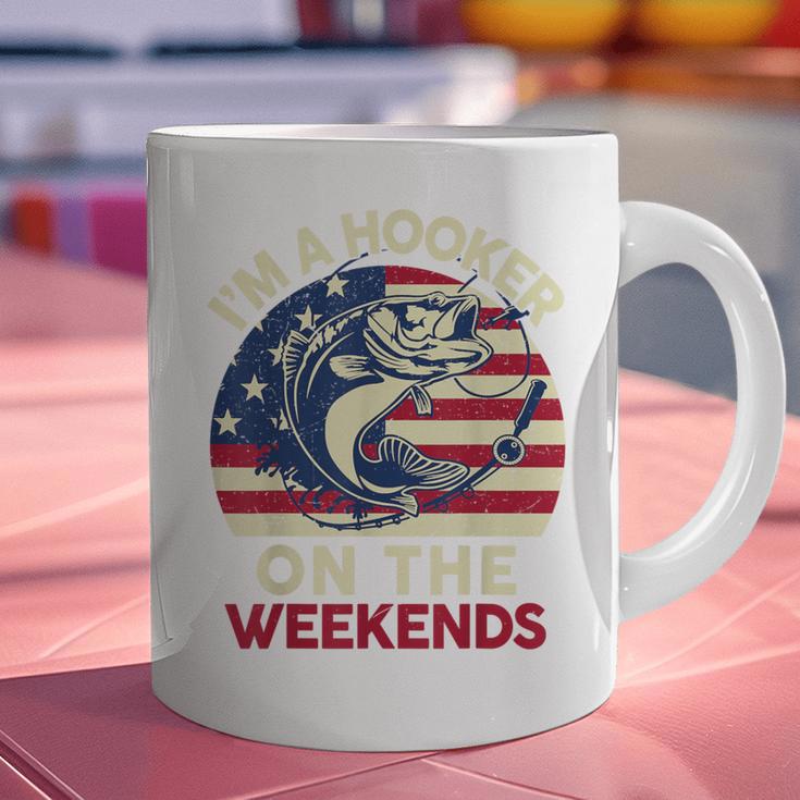 I'm Hooker On The Weekends Dirty Bass Dad Fishing Graphic Print Coffee Mug