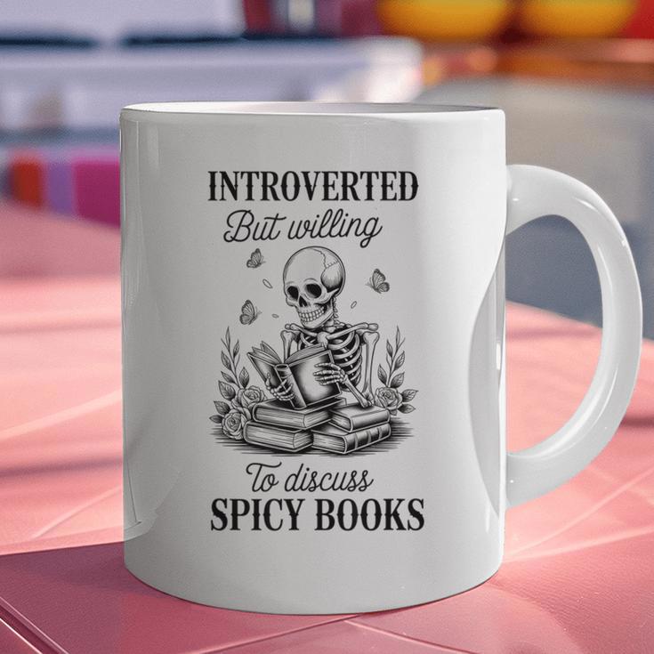 Introvert Read Spicy Books Lover Bookworm Skeleton Reading Graphic Print Coffee Mug Introvert Read Spicy Books Lover Bookworm Skeleton Reading Graphic Print Coffee Mug