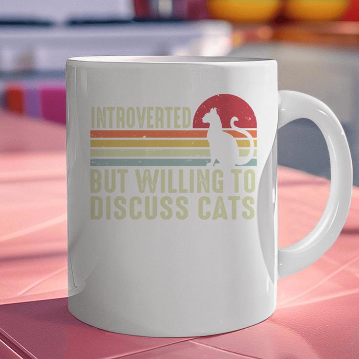 Introverted But Willing To Discuss Cats Kitten Pet Lover Graphic Print Coffee Mug Introverted But Willing To Discuss Cats Kitten Pet Lover Graphic Print Coffee Mug