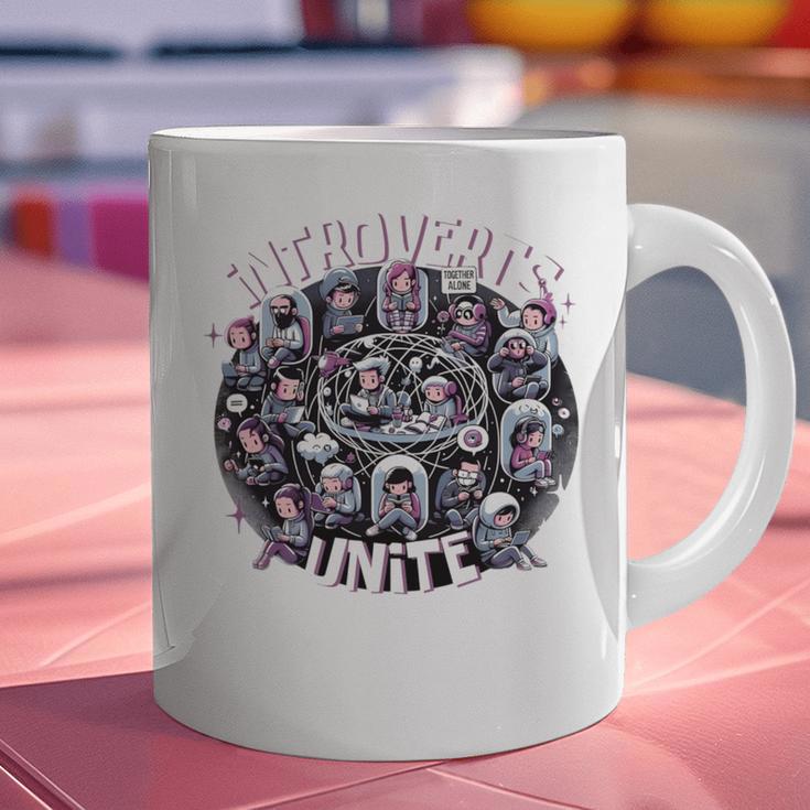 Introverts Unite Quirky Solitude Graphic Print Coffee Mug Introverts Unite Quirky Solitude Graphic Print Coffee Mug
