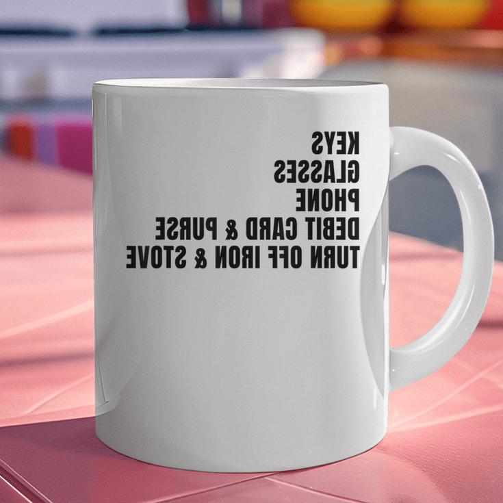 Keys Glasses Phone Debit Card For Memory-Less Friends Mirror Graphic Print Coffee Mug