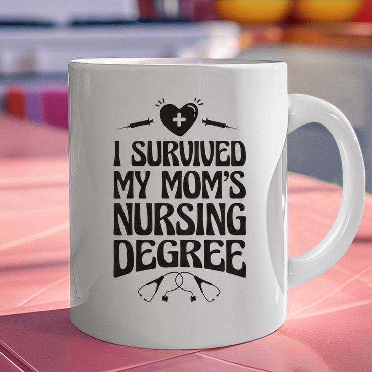 Kids I Survived My Mom's Nursing Degree Nursing School Graduation Graphic Print Coffee Mug