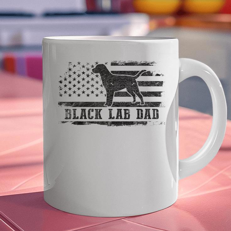 Lab Dad Distressed American Flag Patriotic Dog Graphic Print Coffee Mug