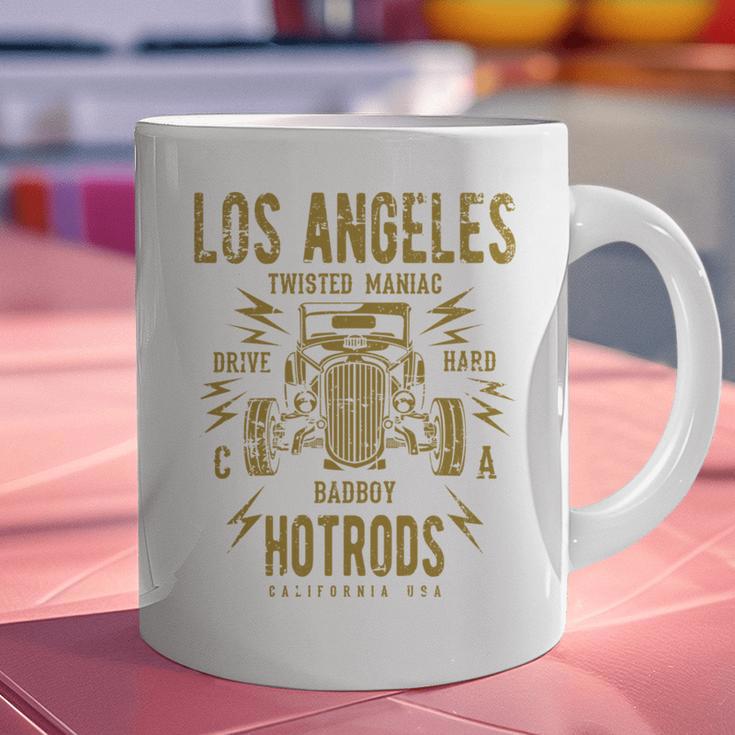 Los Angeles Hotrods Automotive Nostalgia Distressed Graphic Print Coffee Mug