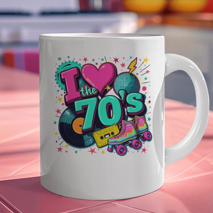 I Love The 70s Retro Cassette Roller Vinyl Disco Nostalgia Premium Tri-Blend Graphic Print Coffee Mug