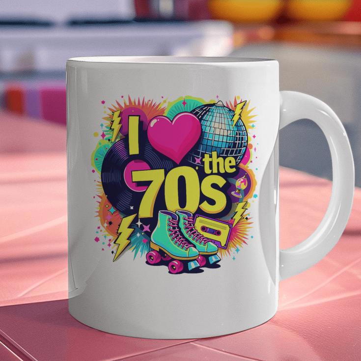 I Love The 70s Retro Cassette Roller Vinyl Nostalgia Vibes Premium Tri-Blend Graphic Print Coffee Mug