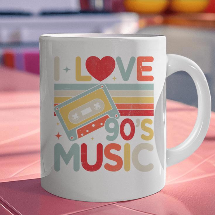 I Love 90's Music Retro Style Nostalgia Cassette 1990s Party Premium Tri-Blend Graphic Print Coffee Mug