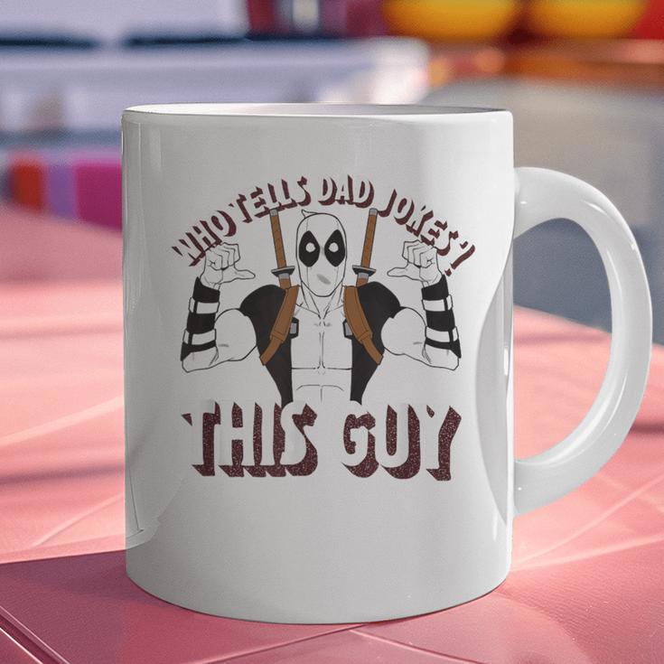 Marvel Deadpool Father's Day Who Tells Dad Jokes This Guy Graphic Print Coffee Mug Marvel Deadpool Father's Day Who Tells Dad Jokes This Guy Graphic Print Coffee Mug