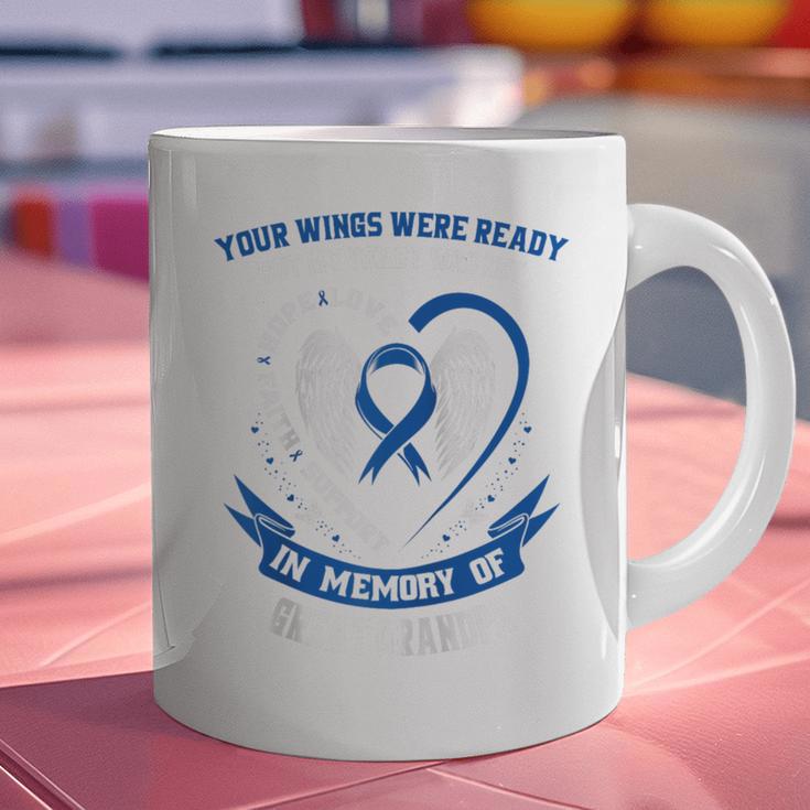 In Memory Of Great Grandpa Colon Cancer Awareness Memorial Raglan Baseball Tee Graphic Print Coffee Mug