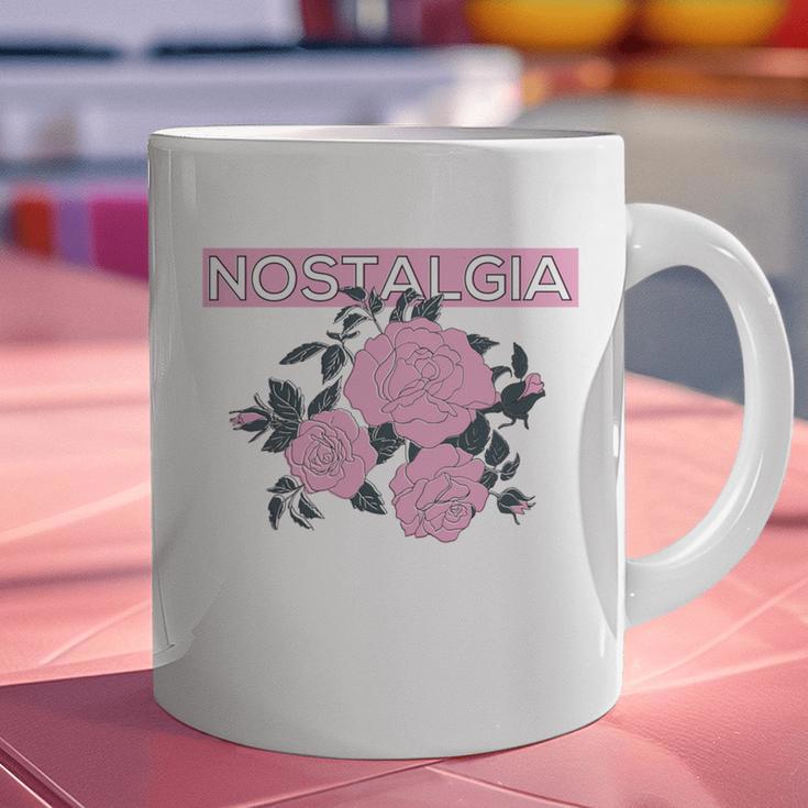 Nostalgia 80s 90s Retro Style Graphics Rose Pink Flower Graphic Print Coffee Mug