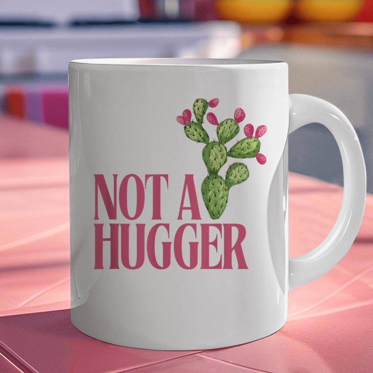 Not a Hugger Sarcastic Introvert Cactus Theme Women Graphic Print Coffee Mug