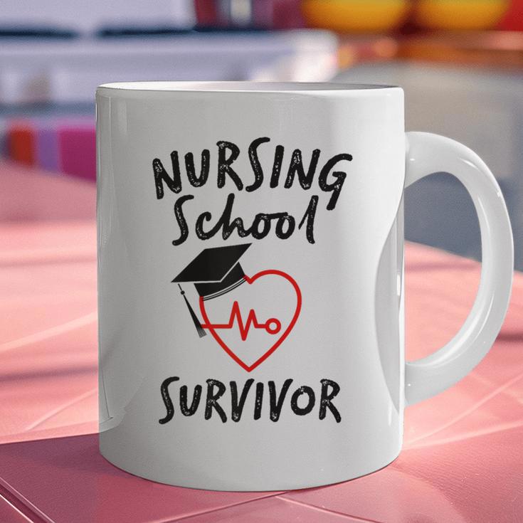 Nursing School Survivor Women Graduation RN Gift Shirt Graphic Print Coffee Mug