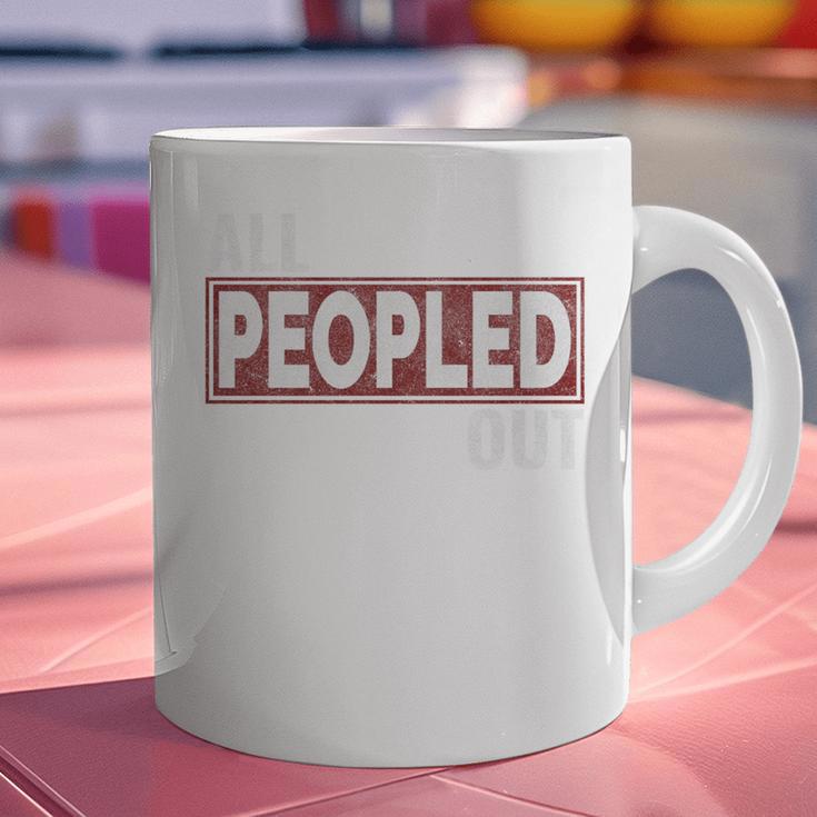 All Peopled Out Introvert Joke Sarcastic Quote Premium Tri-Blend Graphic Print Coffee Mug