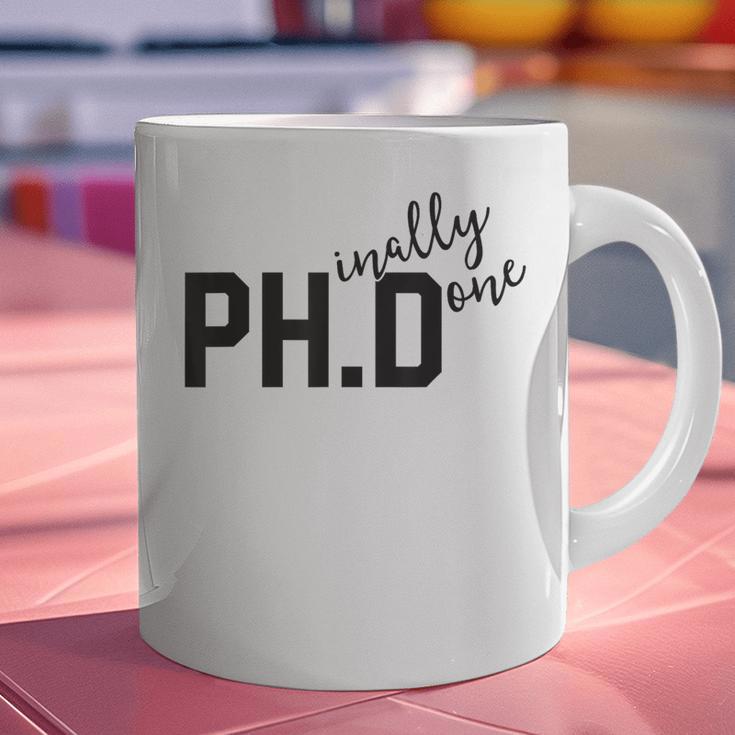 PhD Shirt Phinally Finally Done Graduation Her Graphic Print Coffee Mug