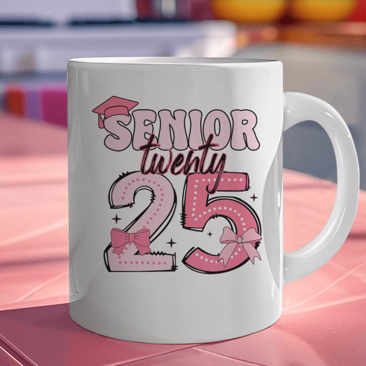 Pink Coquette Bow Senior 2025 Back To School Graduation Girl Graphic Print Coffee Mug