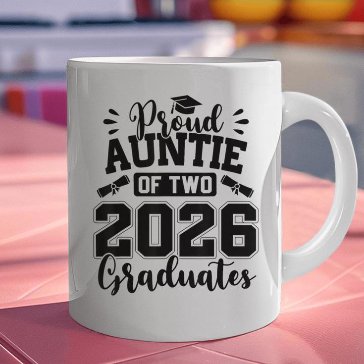 Proud Auntie Of Two 2026 Graduates Graduation Graphic Print Coffee Mug