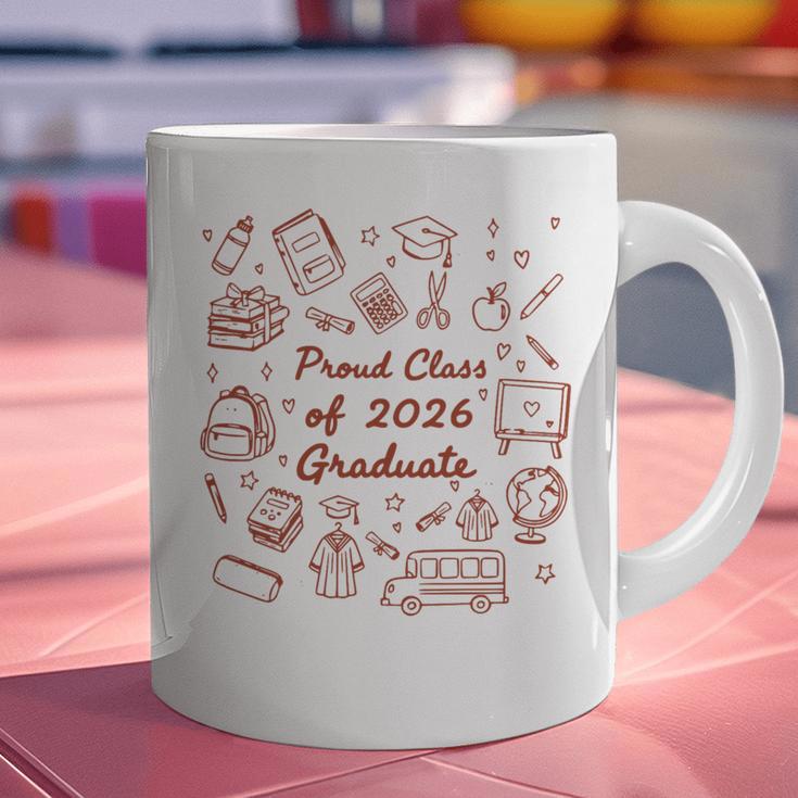 Proud Class Of 2026 Graduate Doodle Senior Graduation Premium Tri-Blend Graphic Print Coffee Mug