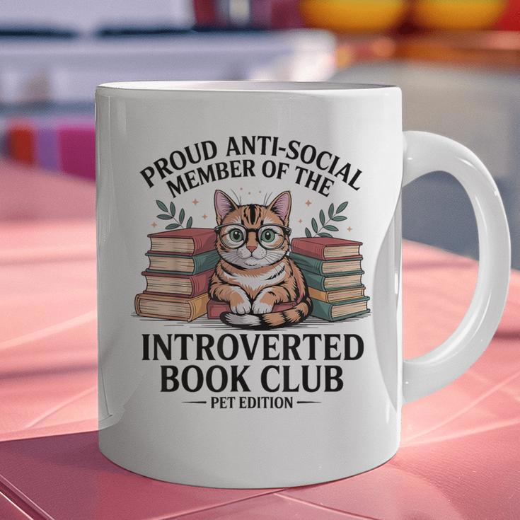 Proud Introverted Book Club Anti Social Reader Pet Cat Graphic Print Coffee Mug